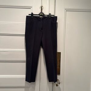Talbots Curvy Fit Cotton Blend Ankle Pants Dark Navy Blue 12